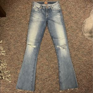 Mother Fray Skinny Flare Jeans
